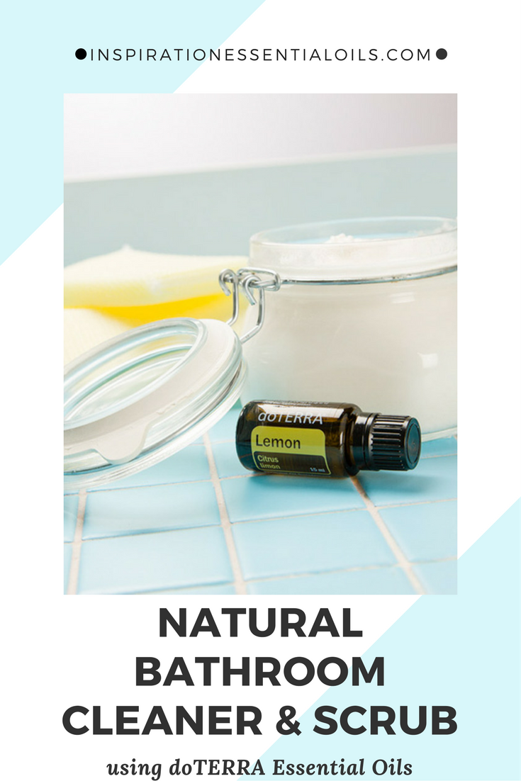 Natural bathroom cleaner and scrub using essential oils